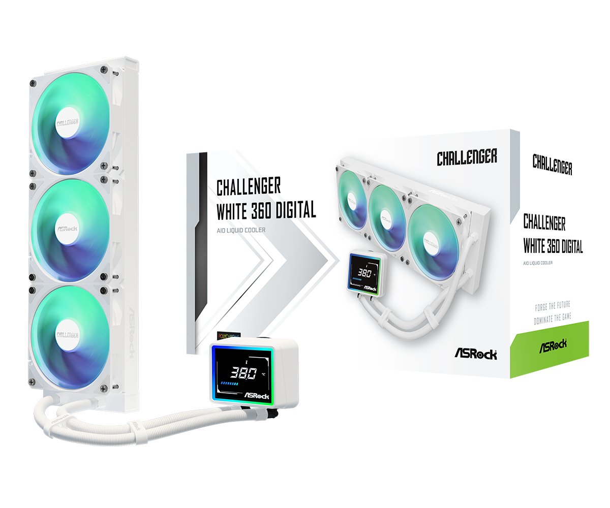 Refrigerador Liquido Cpu Asrock Challenger 360 Digital Argb White
