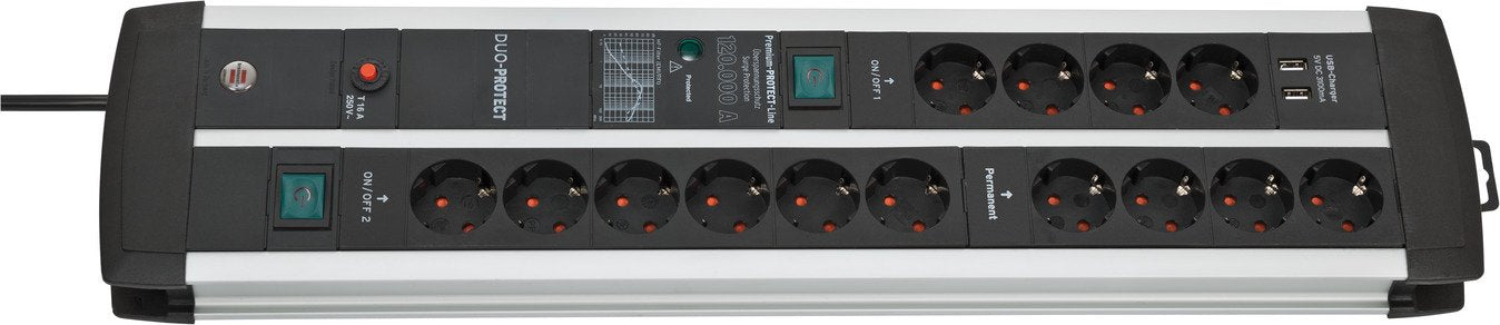 EAN 4007123662951 - Brennenstuhl 1392000232 base múltiple 3 m 14 salidas AC Interior Negro, Plata imagen 1