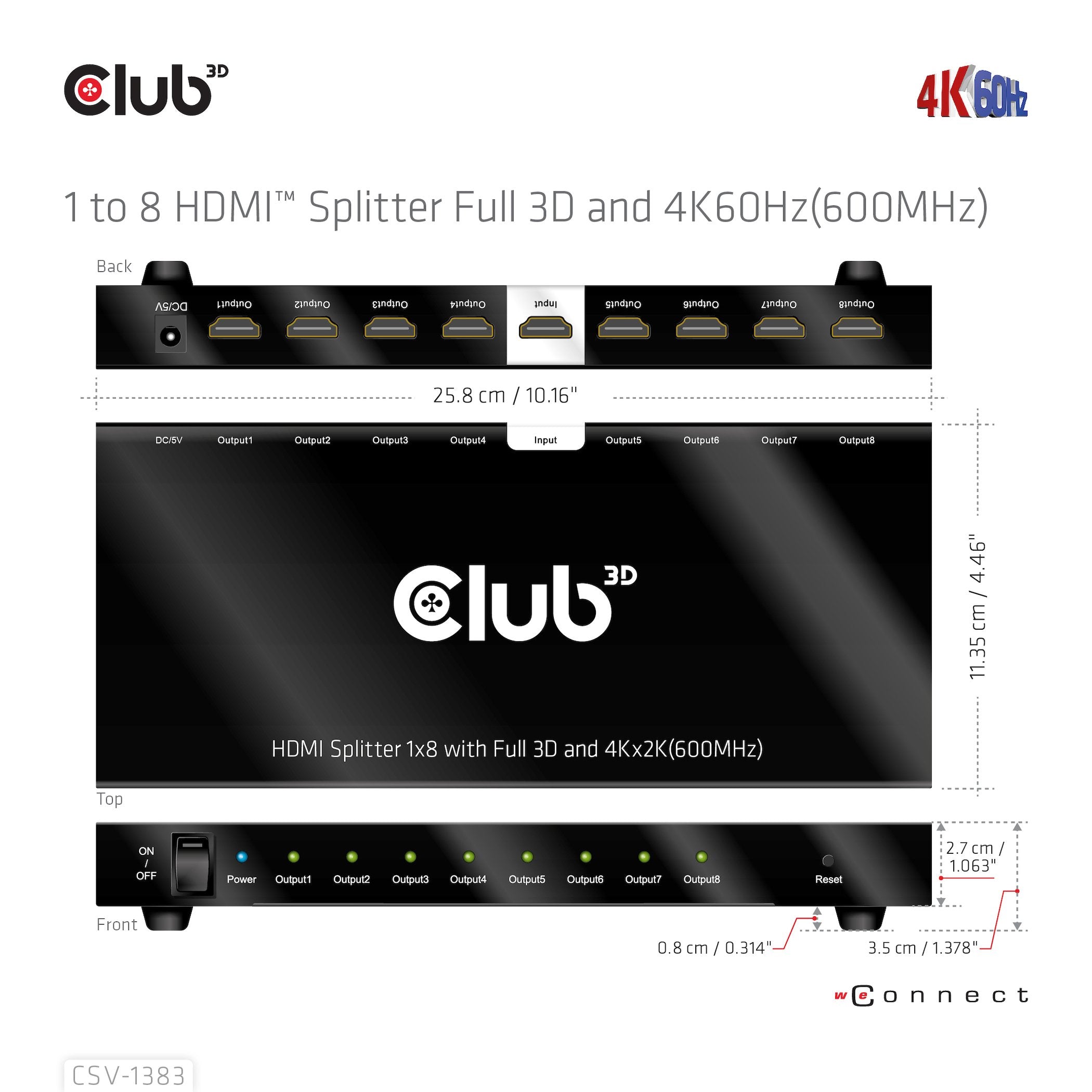 EAN 8719214472771 - CLUB3D CSV-1383 divisor de video 8x HDMI imagen 10