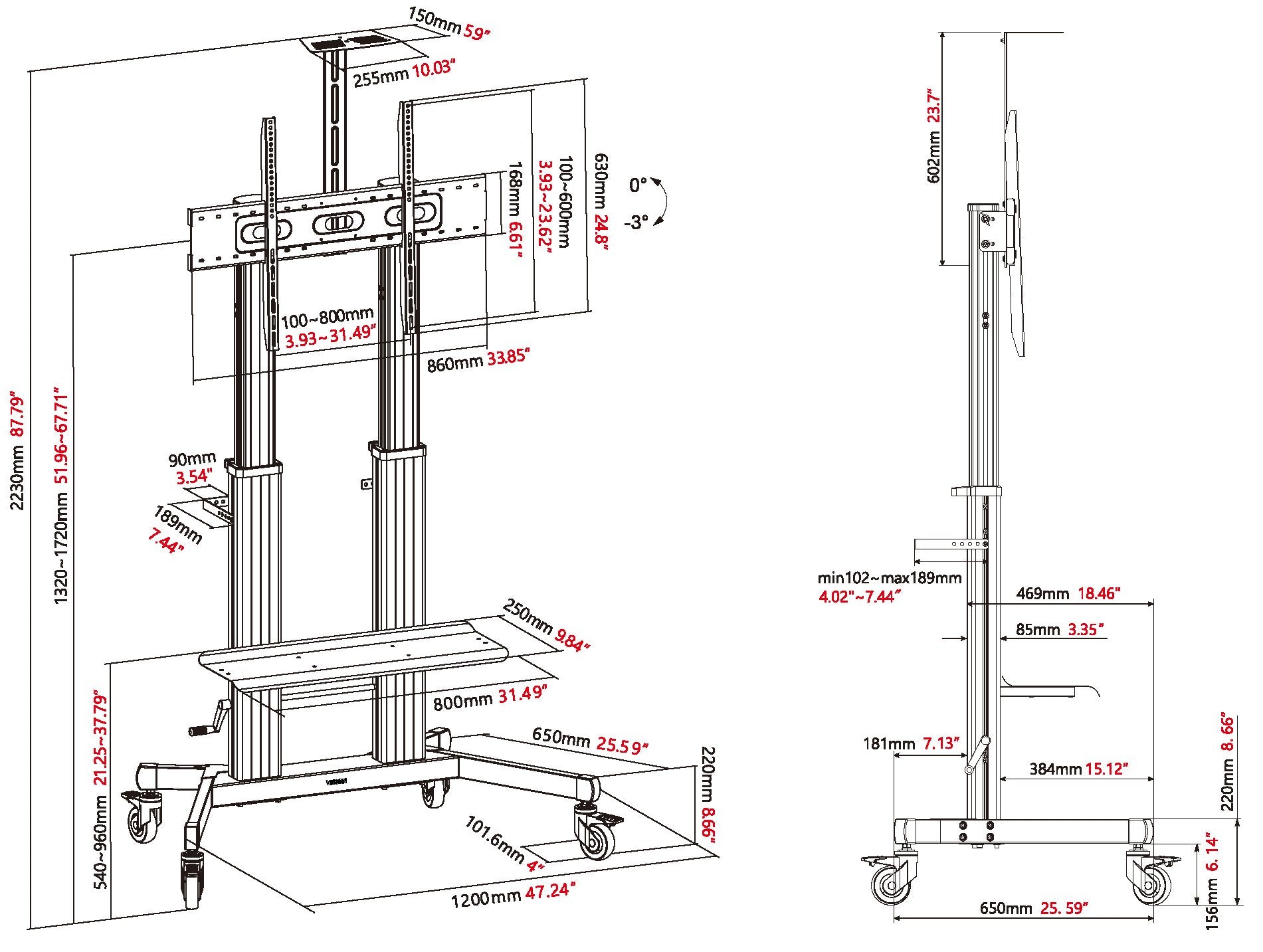 EAN 8628544000007 - Vision VFM-F27 soporte para TV 2,54 m (100") Negro imagen 6