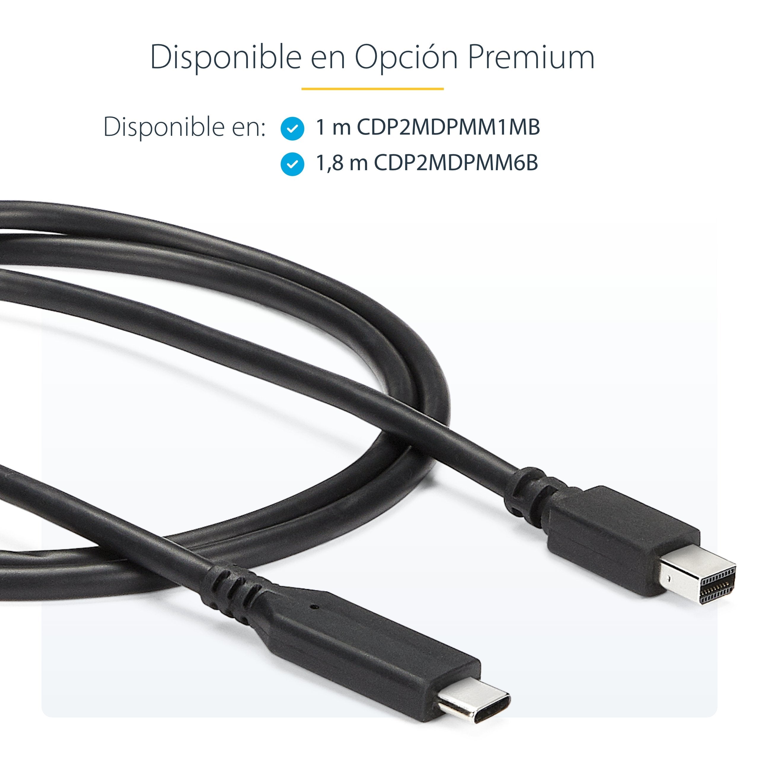 Startech Cable Usb-C A Mini Displayport 4k 60hz 1m Negro Cdp2mdpmm1mb
