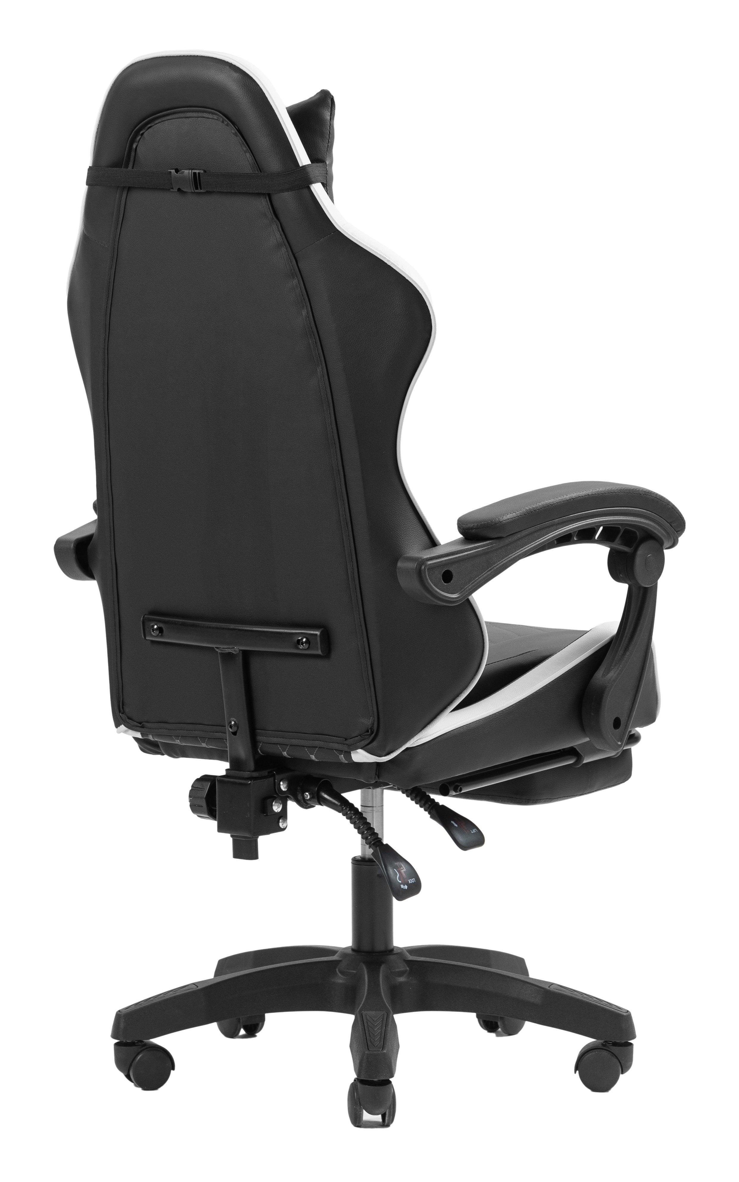 Silla Gamer Mars Gaming Mgcxbbl Negra Y Blanca Reclinable Reposabrazos Ajustable Reposapies Cojines
