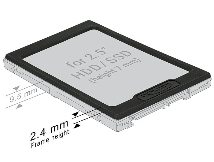 Delock Marco De Expansión Hdd/Ssd De 2,5", Marco De Instalación 18216