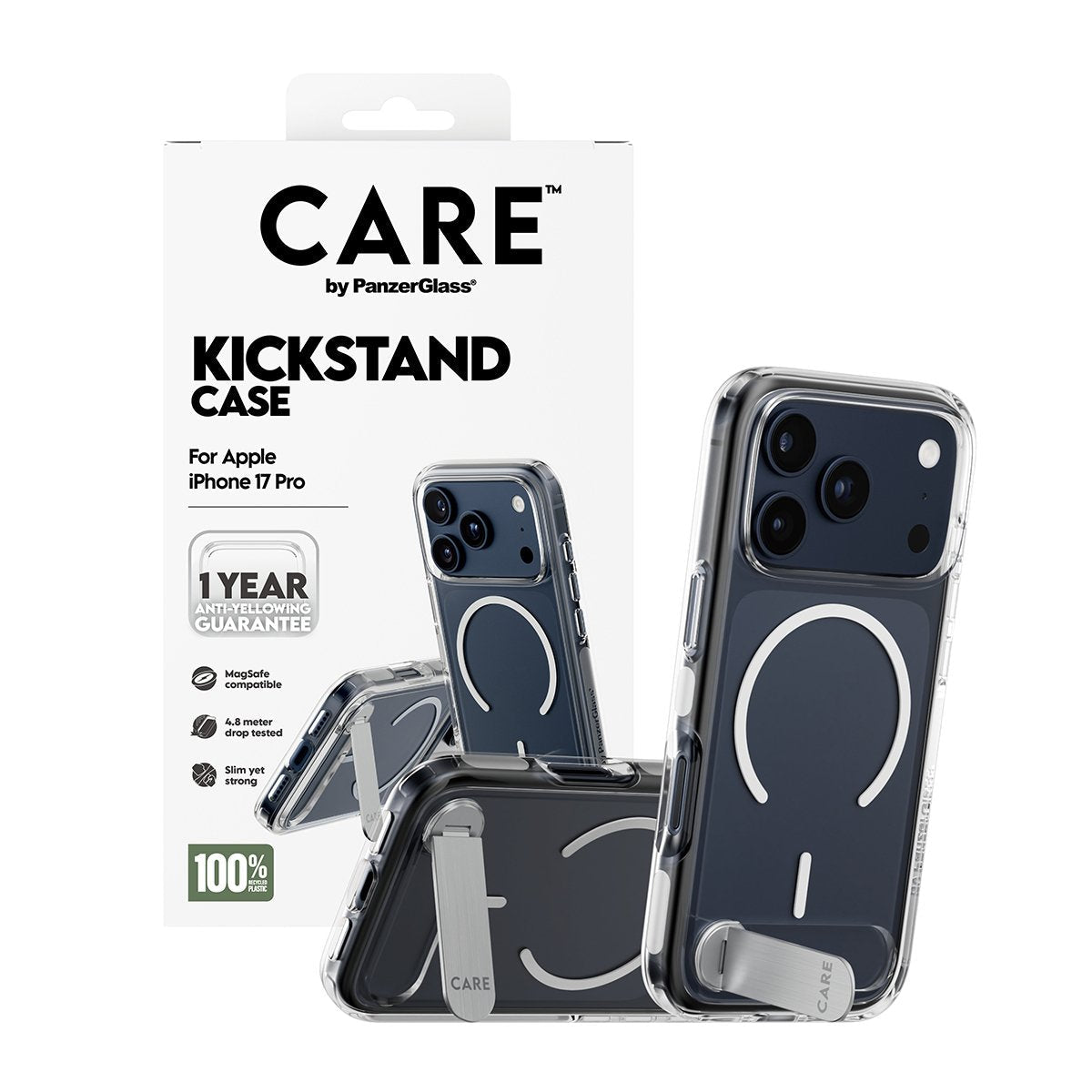 Panzerglass Care By ® Kickstand Case Transparente M. Magsafe Iphone 18 Pro 17 Pro, Cover, Apple, Apple - Iphone 17 Pro, Apple - Iphone 18 Pro, Transparente