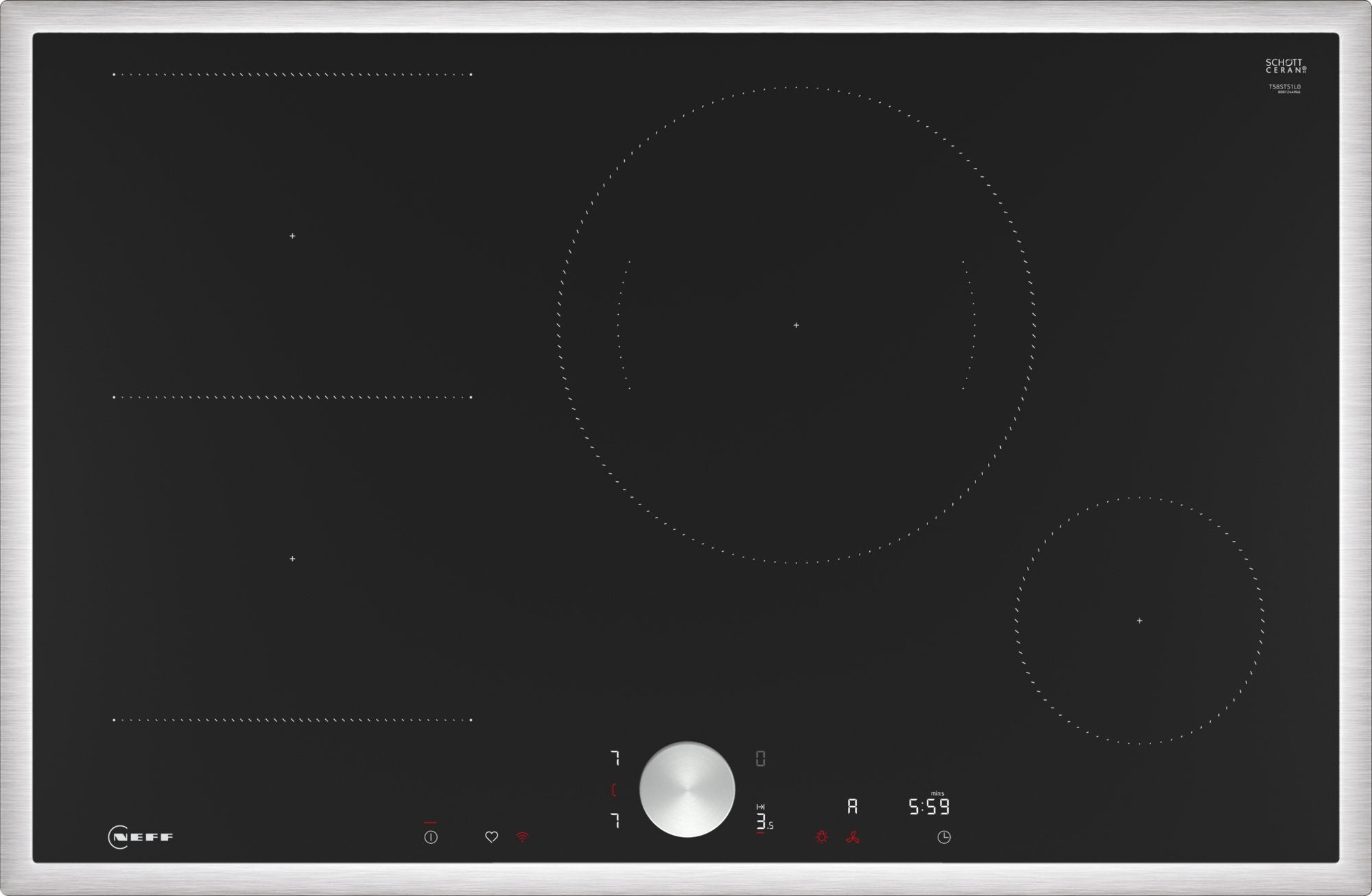 EAN 4242004266860 - Neff T58STS1L0 hobs Negro Integrado 80 cm Con placa de inducción 4 zona(s) imagen 1