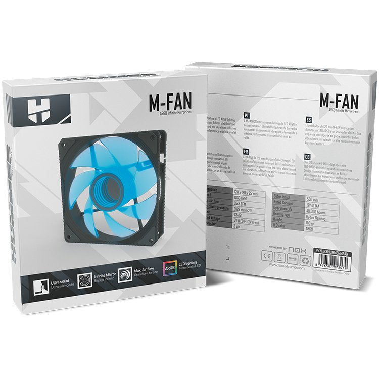 EAN 8436587973079 - NOX Hummer M-FAN Carcasa del ordenador Ventilador 12 cm Translúcido 1 pieza(s) imagen 6