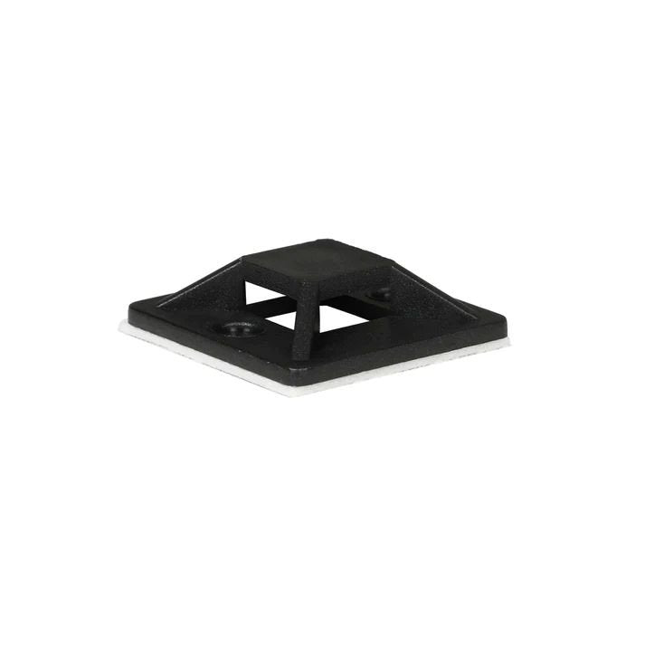 Self-Adhesive Zip Tie Mounts, - 25mm X 25mm, 50pcs, Black - Warranty: 300m