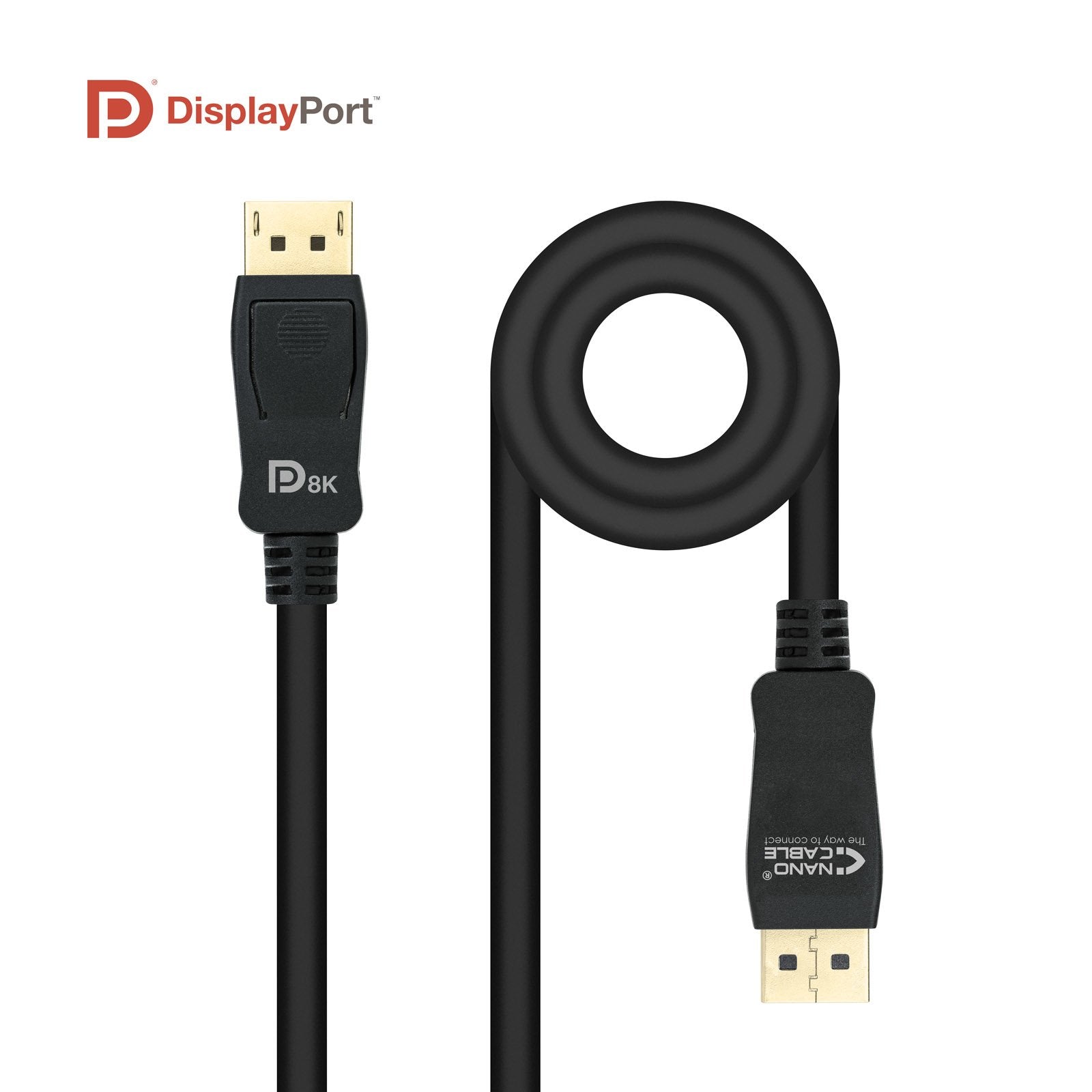 EAN 8433281009943 - Nanocable 10.15.2502 cable DisplayPort 2 m Negro imagen 2