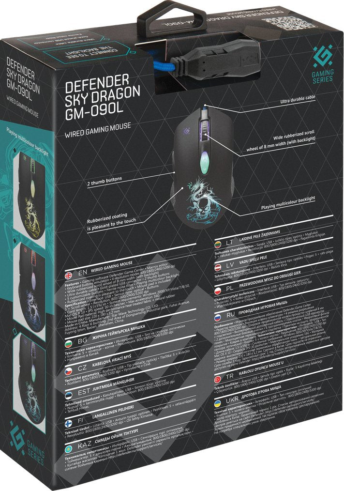 EAN 4714033520904 - Defender GM-090L ratón Juego mano derecha USB tipo A Óptico 3200 DPI imagen 5