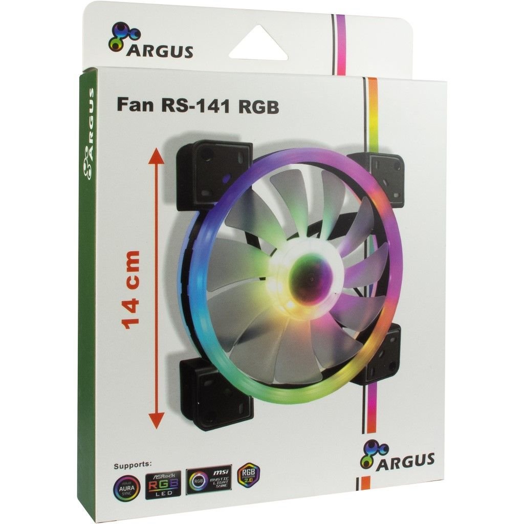 Inter-Tech Ventilador 140*140*25 Argus Rs-141 Rgb,26 Rgb-Leds Retail