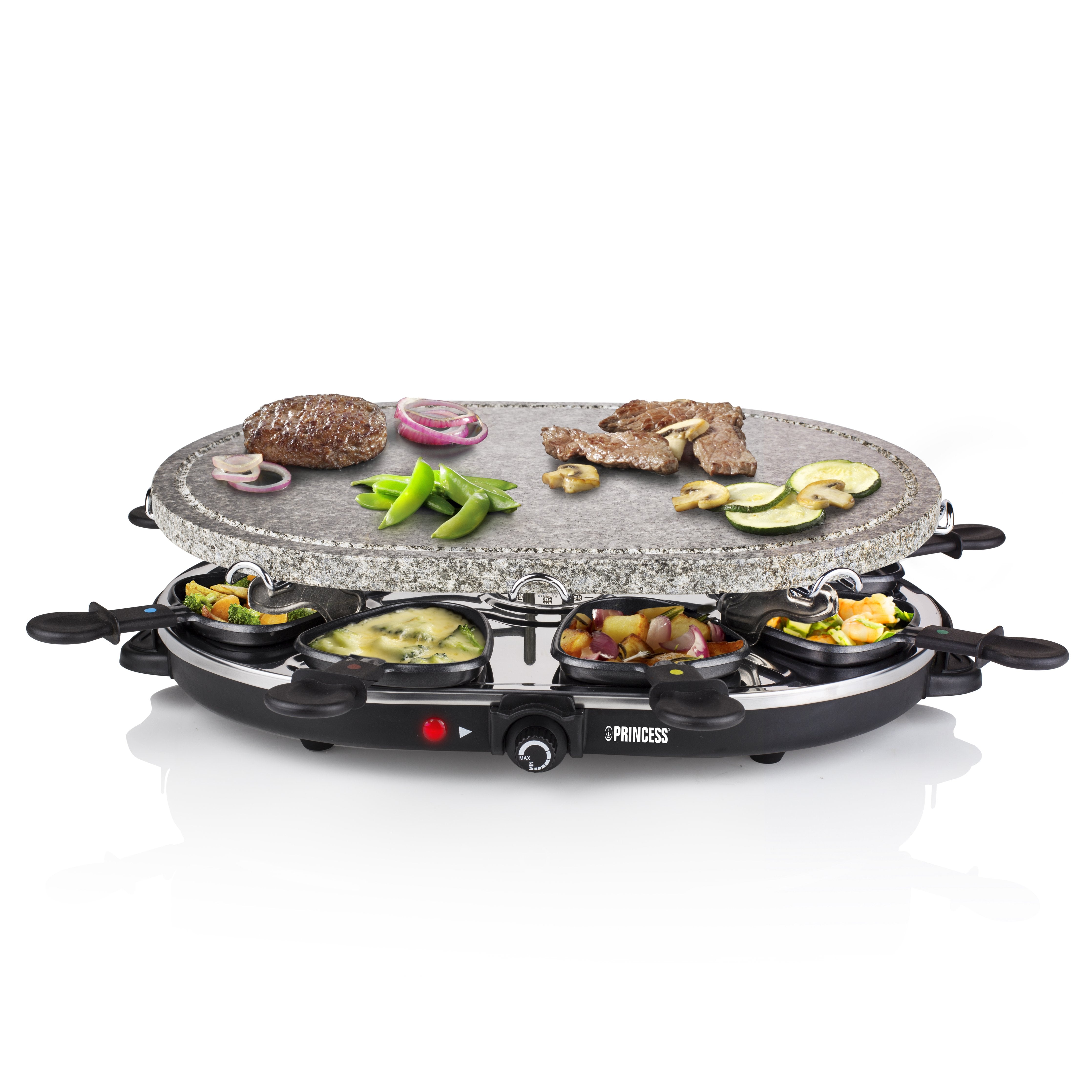 Parrilla Princess Stone 8 Oval & Raclette 162720 1200w Tamaño 43*30cm