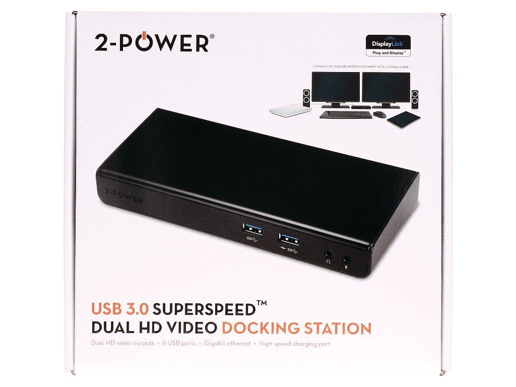 EAN 5055190174340 - 2-Power DOC0101A base para portátil y replicador de puertos Acoplamiento Negro imagen 3