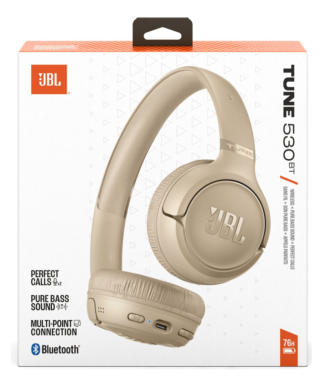 Jbl Tune 530bt Bluetooth Wireless On-Ear Headphones Beige Eu