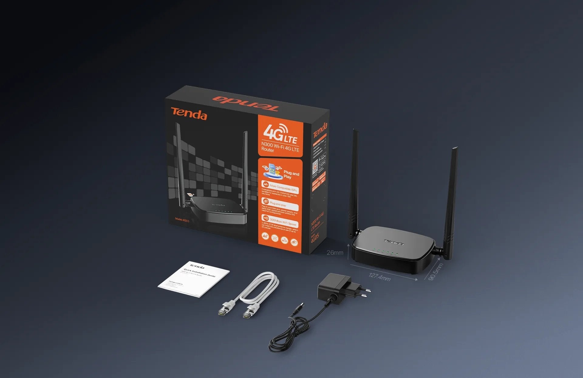 EAN 6932849430752 - Tenda 4G05 router inalámbrico Ethernet rápido Banda única (2,4 GHz) Negro imagen 6
