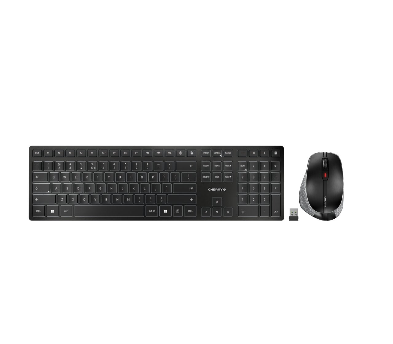 EAN 4025112102264 - CHERRY DW 9500 SLIM teclado Ratón incluido Universal RF Wireless + Bluetooth AZERTY Belga Negro, Gris imagen 1