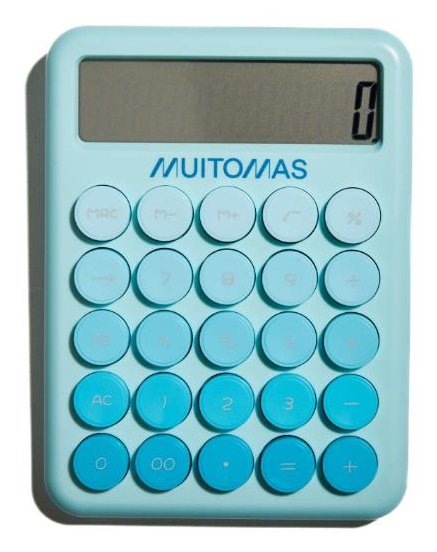 Calculadora Muitomas, Portátil Con Pantalla Grande De 12 Dígitos, Funciona Con Batería Aaa, Color Azul Petróleo