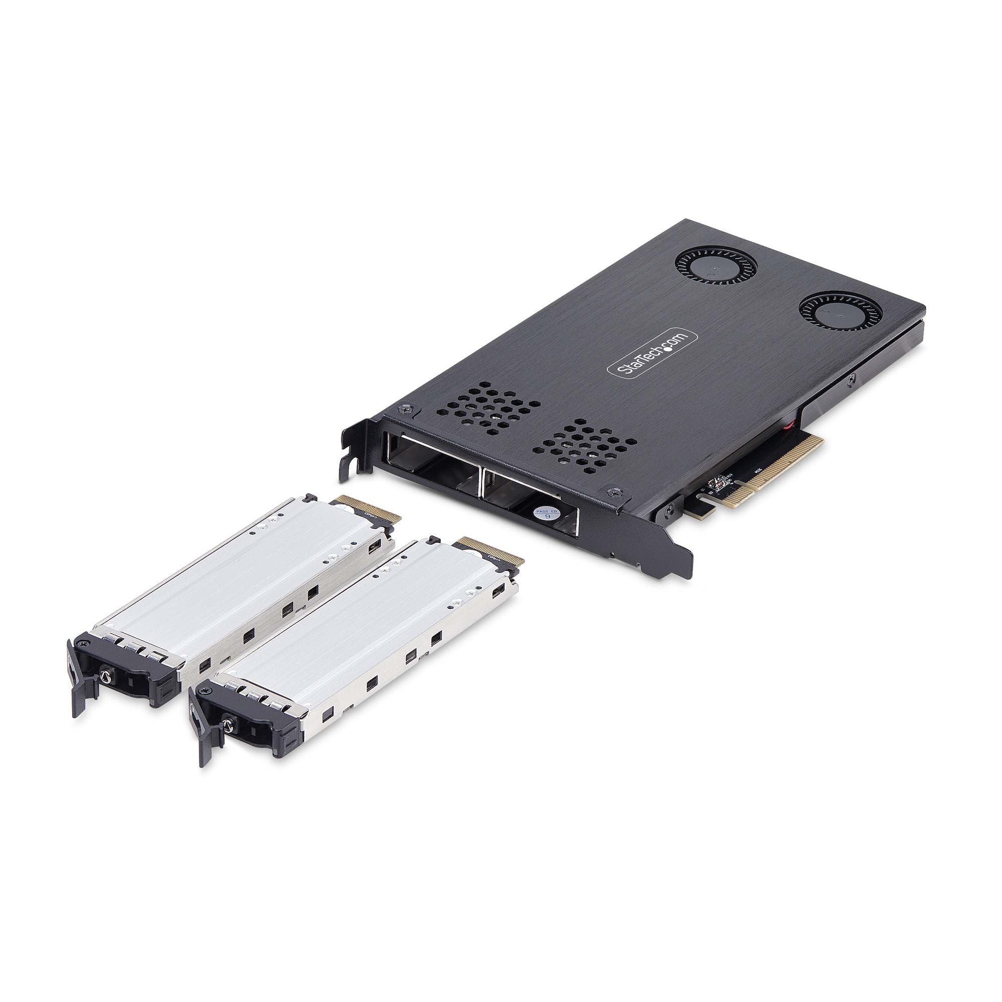 Startech.Com Dual-Bay M.2 Nvme Ssd Removable Mobile Rack For Pcie X8 Slot - Schnittstellenadaptador - M.2 Nvme Card / Pcie