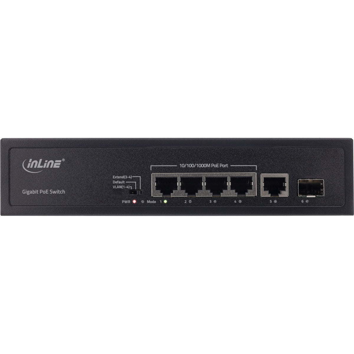 Inline® Poe+ Gigabit Network Switch 5 Port (4x Poe+), 1xsfp, 1gb/S, Desktop, Metal, Without Fan