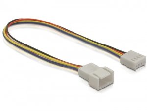 Delock Cable De Extensión Pwm Conexión Del Ventilador De 4 Pines De 20 Cm