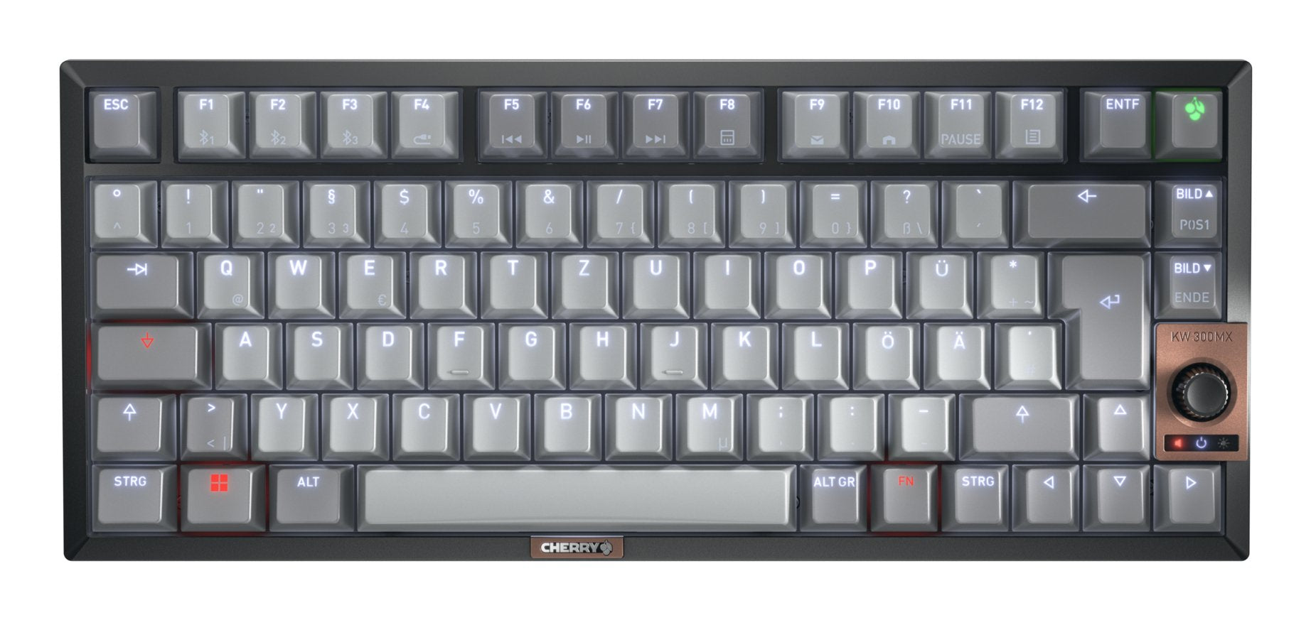 EAN 4025112117718 - CHERRY KW 300 MX teclado Hogar USB + Bluetooth QWERTZ Alemán Negro, Cobre, Gris imagen 1