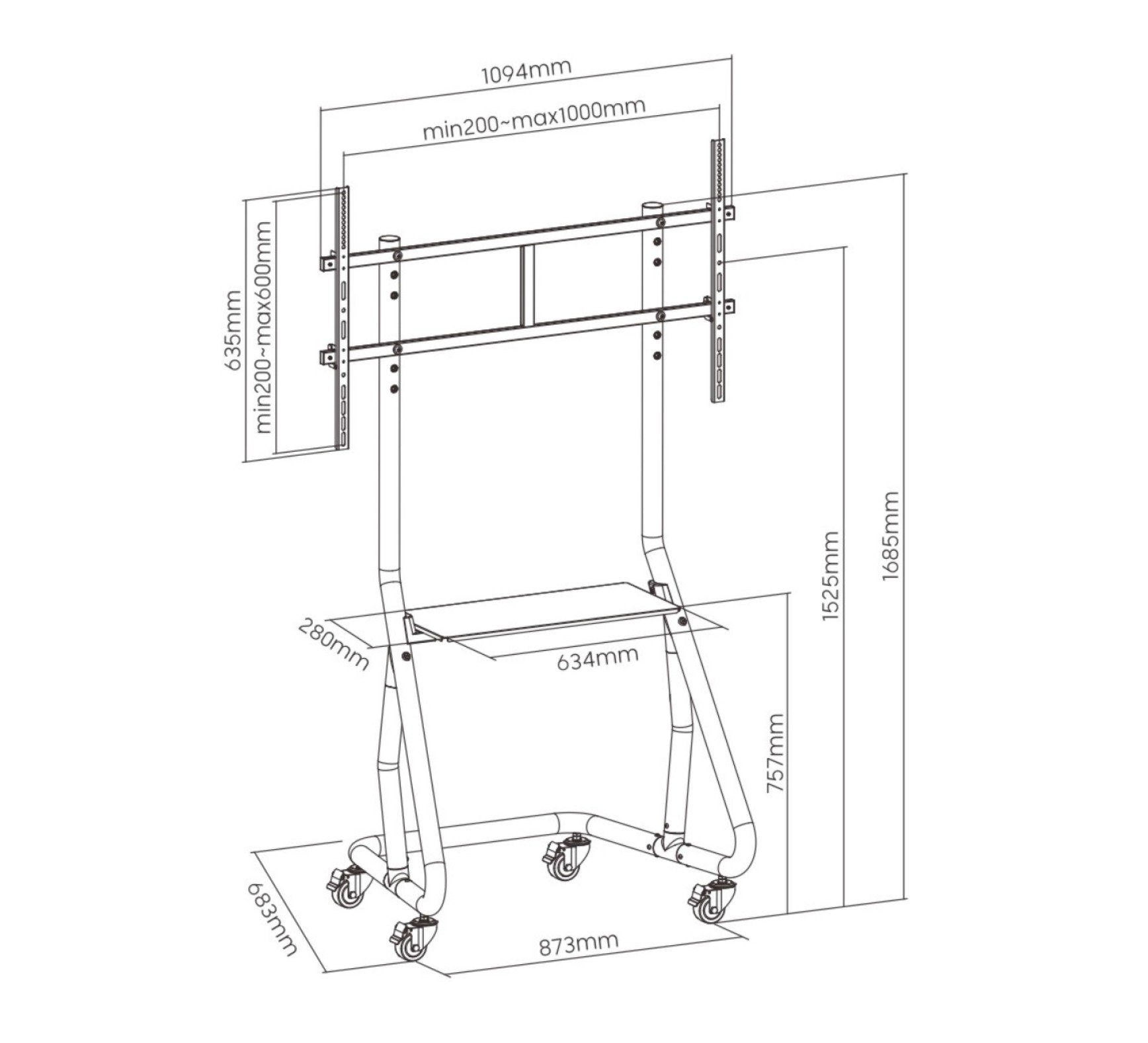 EAN 4015867223024 - Equip 650609 soporte para TV 2,67 m (105") Negro imagen 11