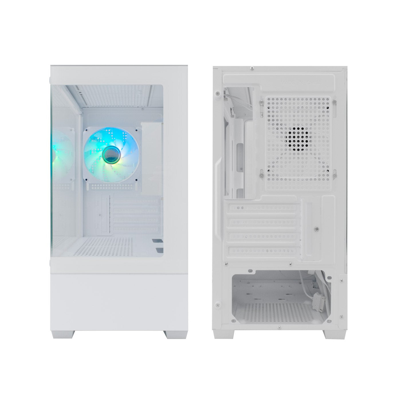 Caja Ordenador Gaming Coolbox Gm200 Vision Lite Matx Argb Cristal Templado Blanco