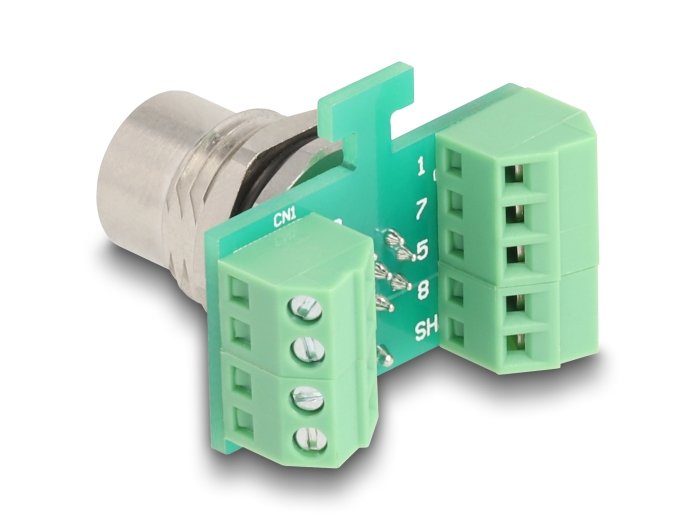 Delock 60663 Adaptador De Módulo De Transferencia M12 Hembra Con Codificación A De 8 Pines A Bloque De Terminales De 9 Pines Para Instalación