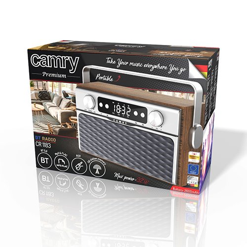 EAN 5902934839143 - Camry Premium Radio CR 1183 Portátil Digital Aluminio, Negro, Madera imagen 6