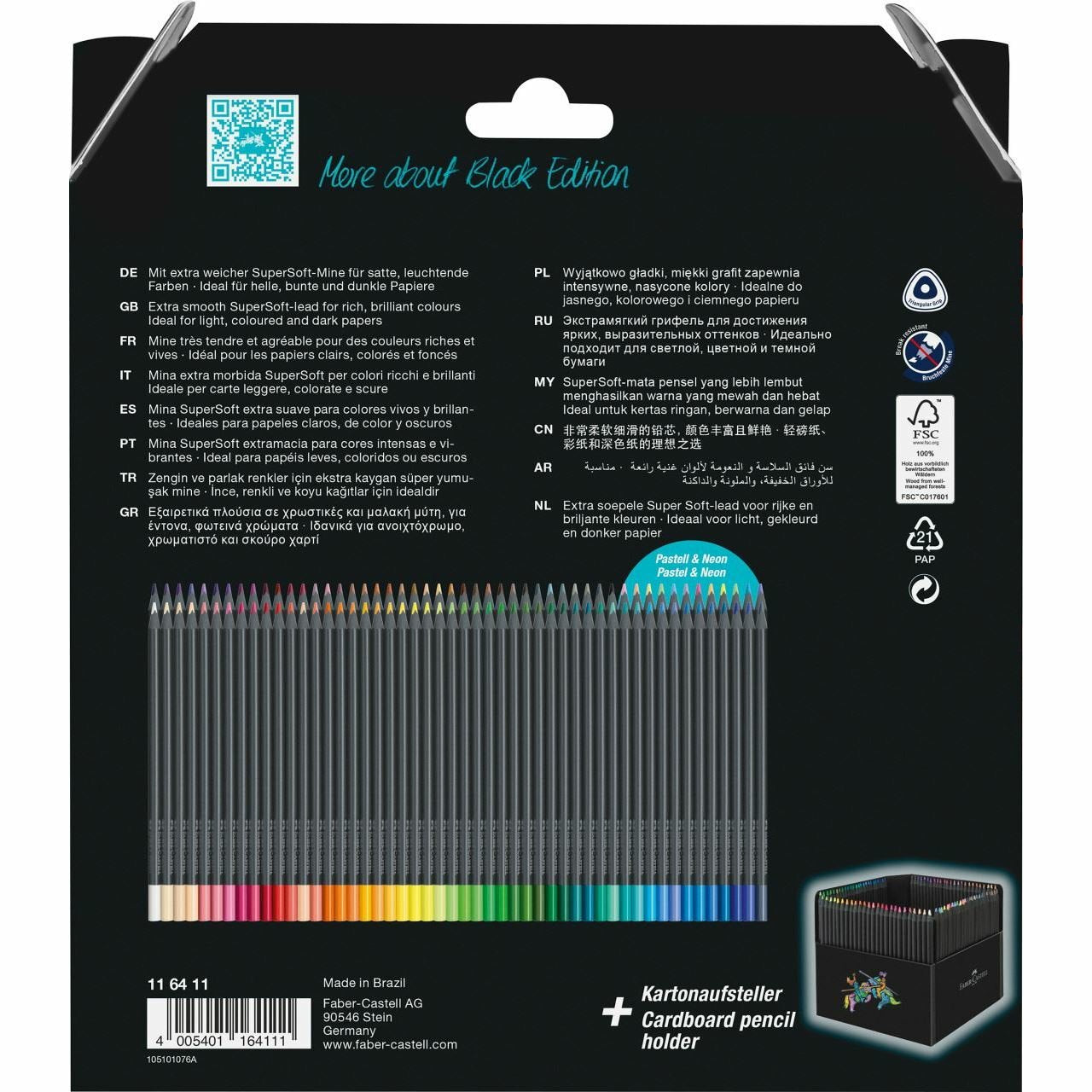 Faber Castell Black Edition Estuche Carton Con Soporte 100 Lapices De Colores