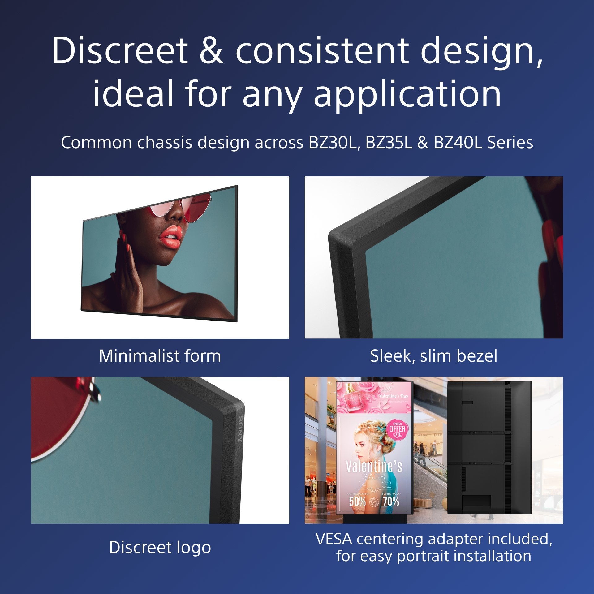 Sony Fw-55bz30l/Tm Pantalla Plana Para Señalización Digital 139,7 Cm (55") Lcd Wifi 440 Cd / M² 4k Ultra Hd Negro Android 24/7