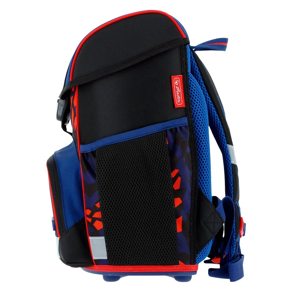 Herlitz Juego De Mochilas Escolares De 4 Piezas, Color Azul Y Rojo,