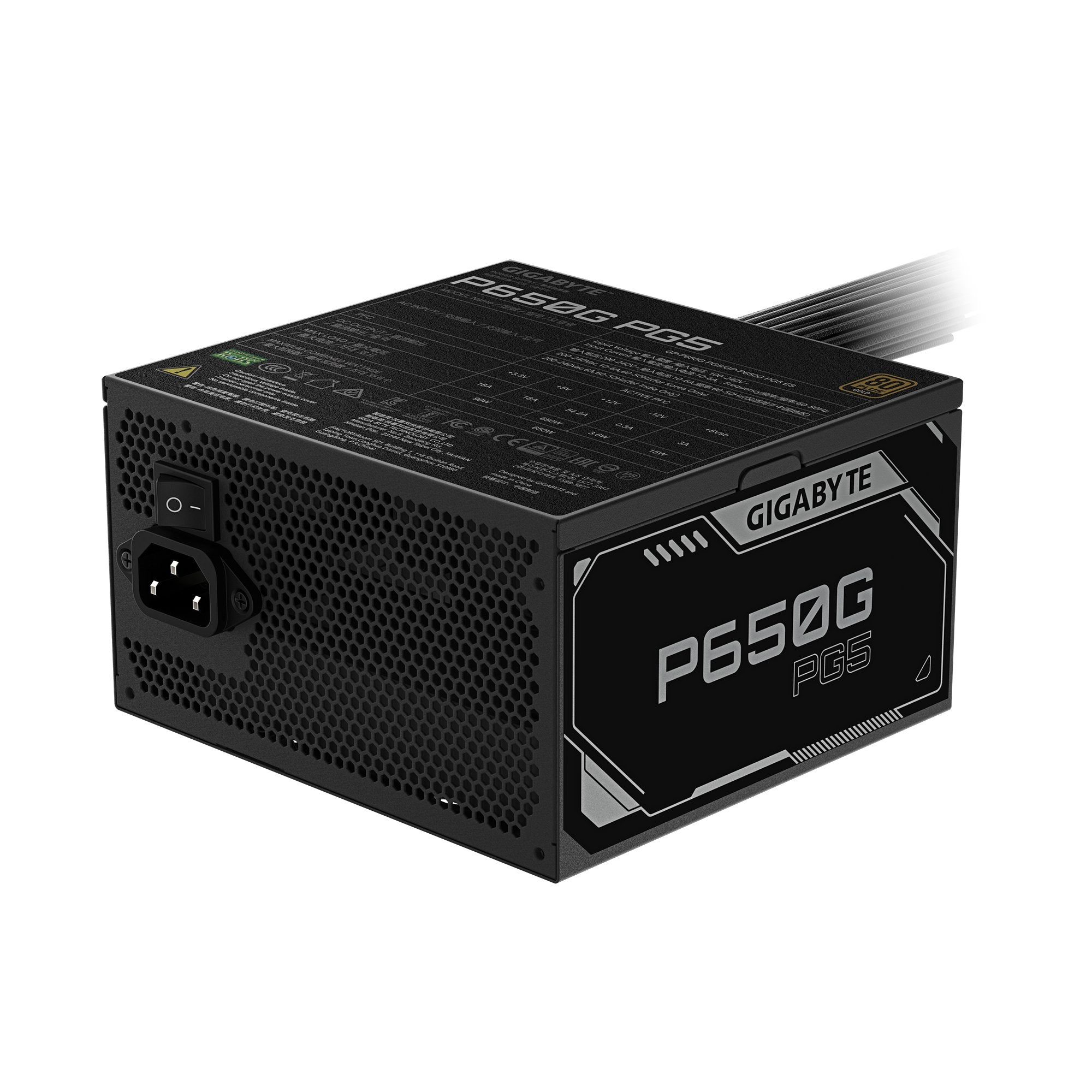 EAN 4719331556785 - GIGABYTE P650G PCIE 5.1 unidad de fuente de alimentación 650 W 20+4 pin ATX Negro imagen 3