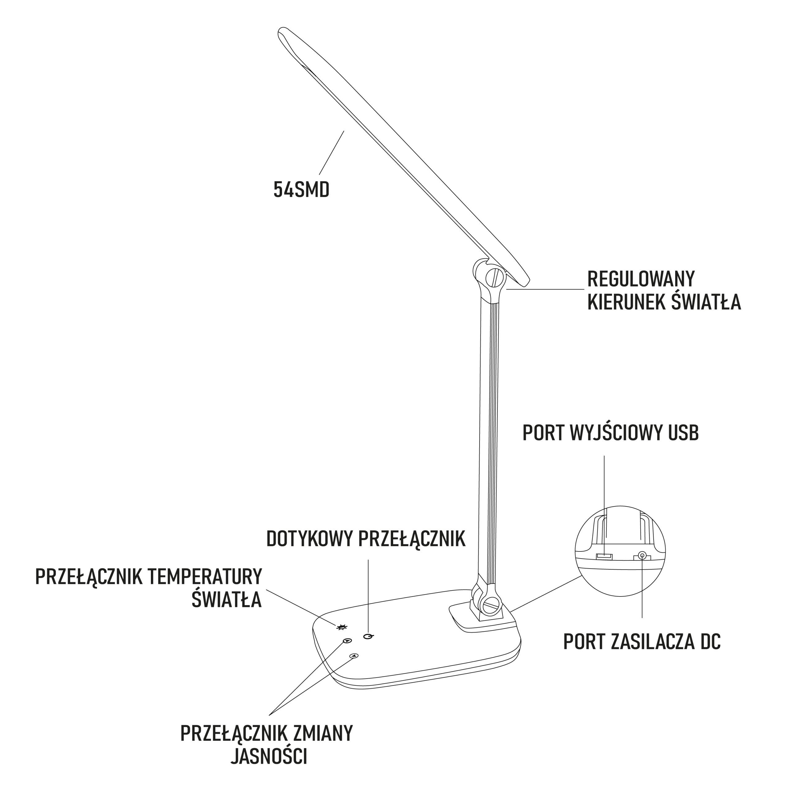 EAN 5901811409998 - Montis Lampka biurkowa wielofunkcyjna LED MT042-BK Czarna/Black lámpara de mesa 5,7 W F Negro imagen 8