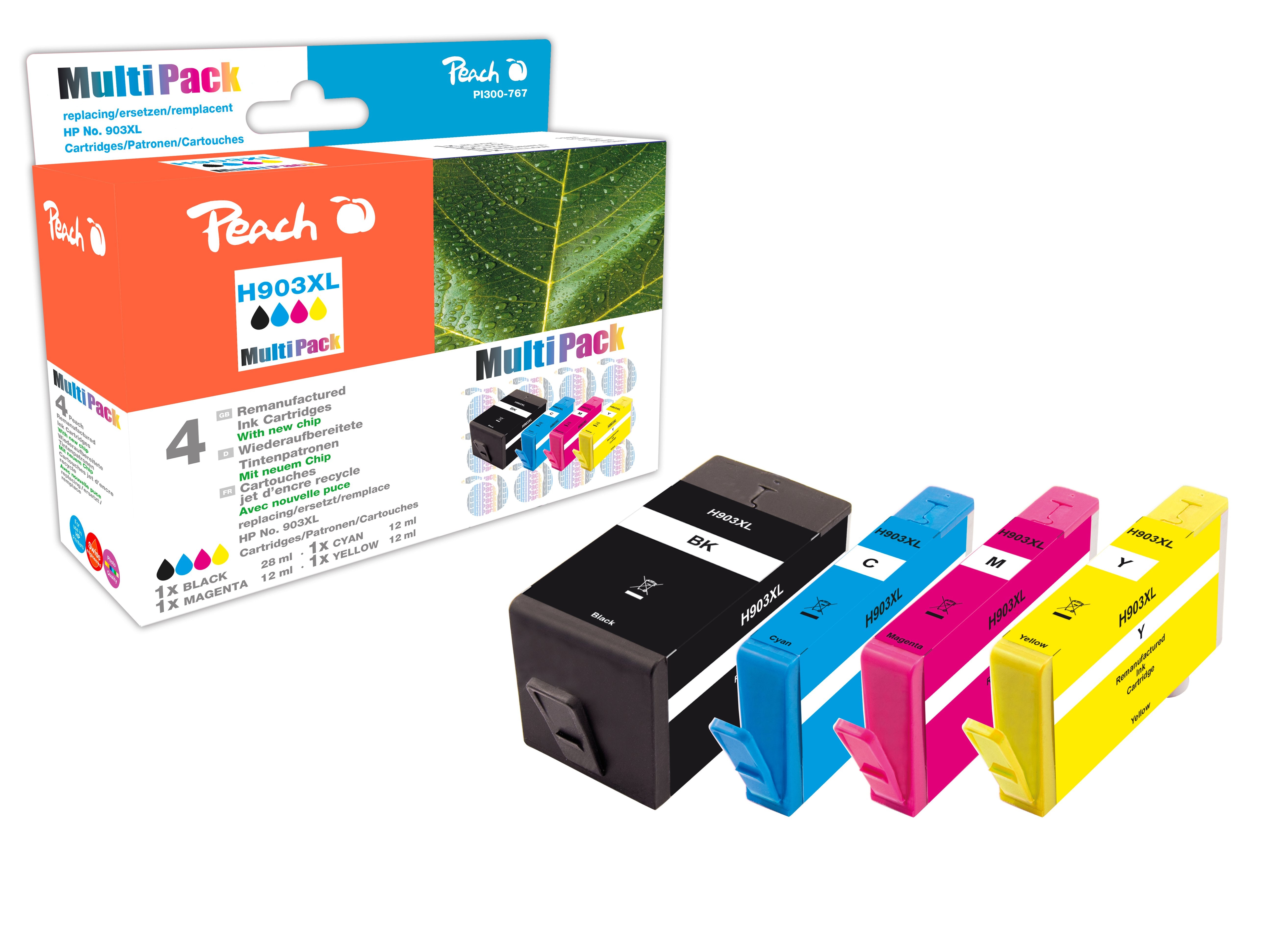EAN 7640173432593 - Peach PI300-767 cartucho de tinta 4 pieza(s) Compatible Alto rendimiento (XL) Negro, Cian, Magenta, Amari imagen 1