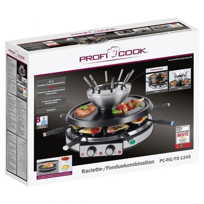 Proficook 2in1 Raclette Grill & Fondueset Pc Rg/Fd 1245 501245