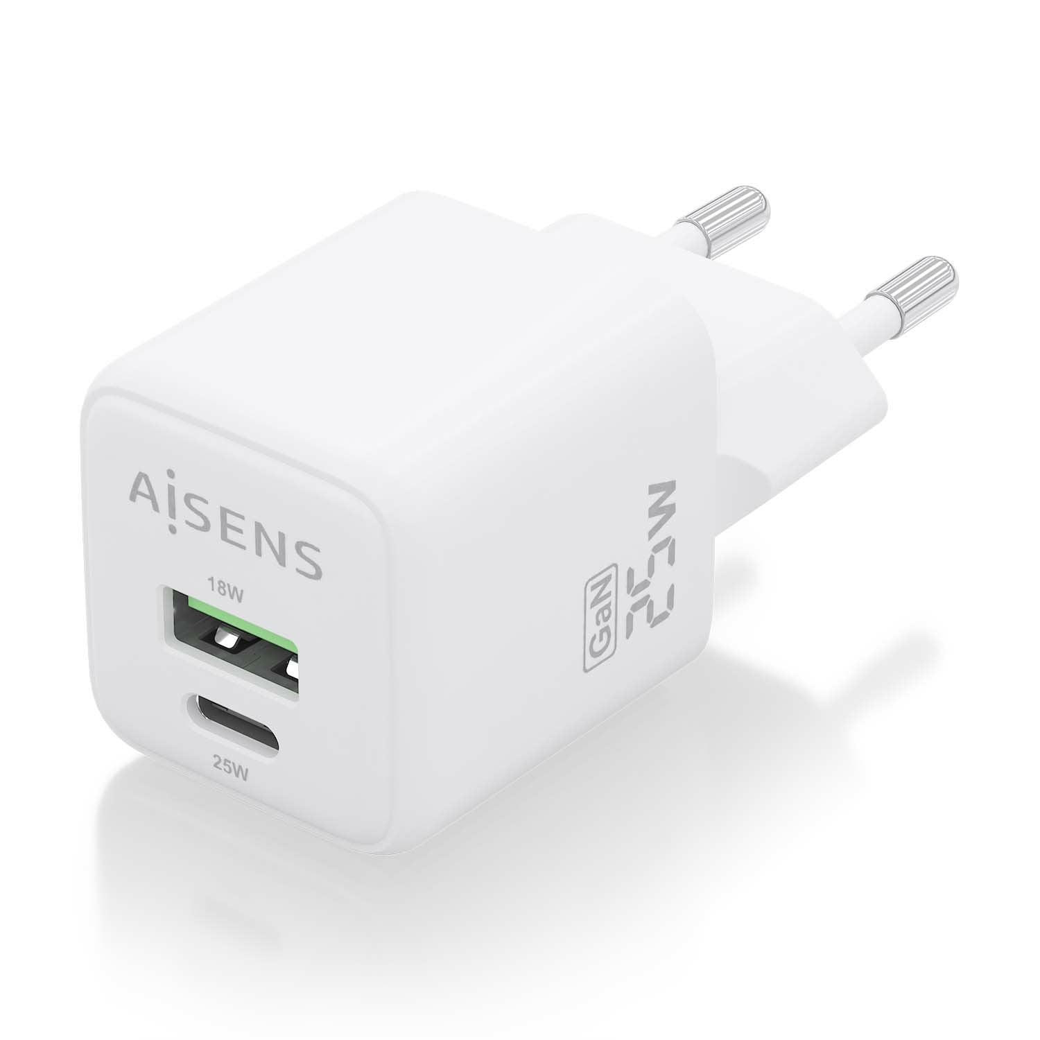 EAN 8436574709506 - AISENS ASCH-25W2P014-W cargador de dispositivo móvil Universal Corriente alterna Carga rápida Interior imagen 2