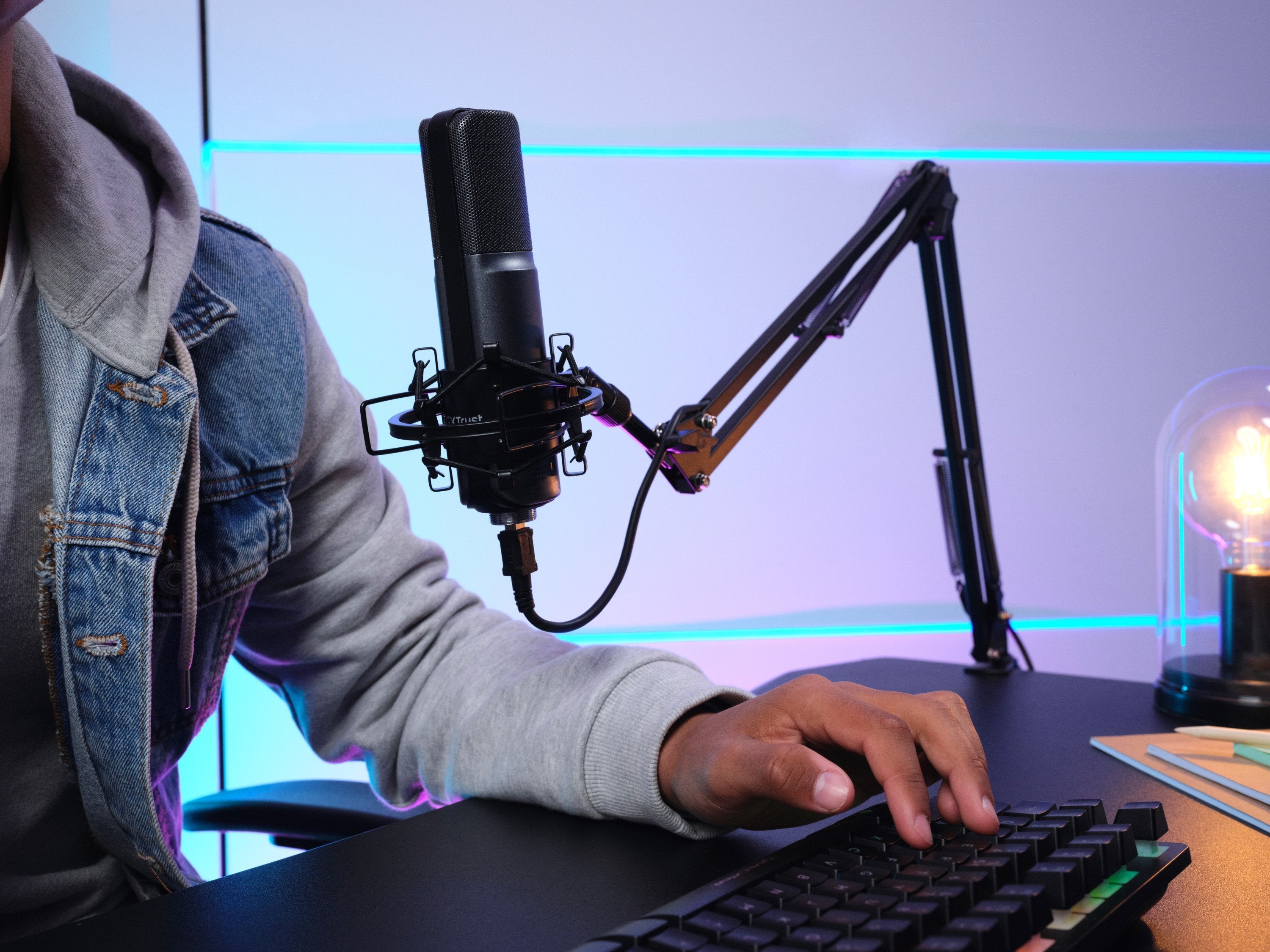 Brazo Ajustable Trust Gxt 253 Emita Arm Para Microfonos Con Adaptador 5/8 Cable 290cm Usb 22563