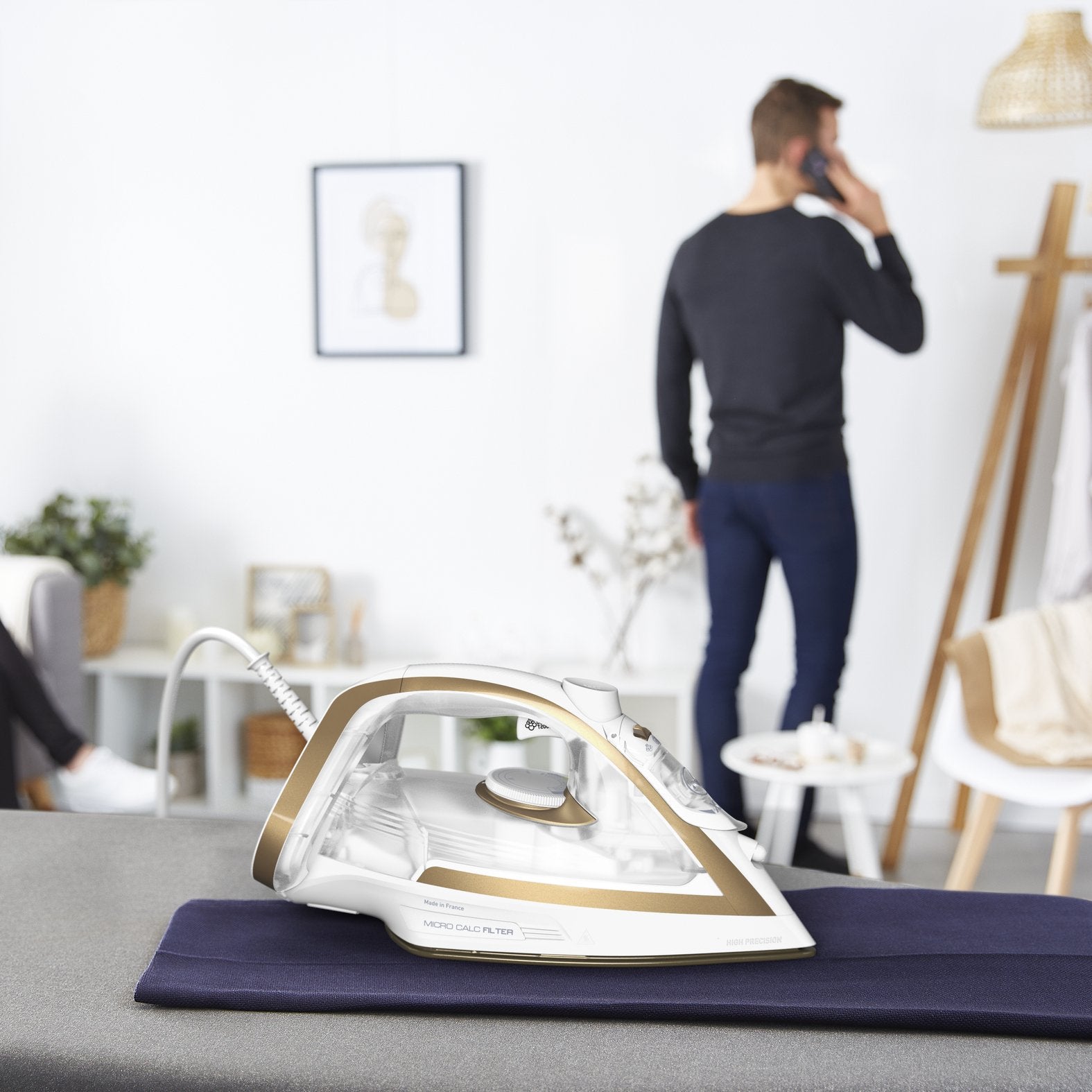 Tefal Puregliss Fv8042 Plancha Vapor-Seco Durilium Airglide Autoclean Soleplate 3000 W Bronce, Blanco