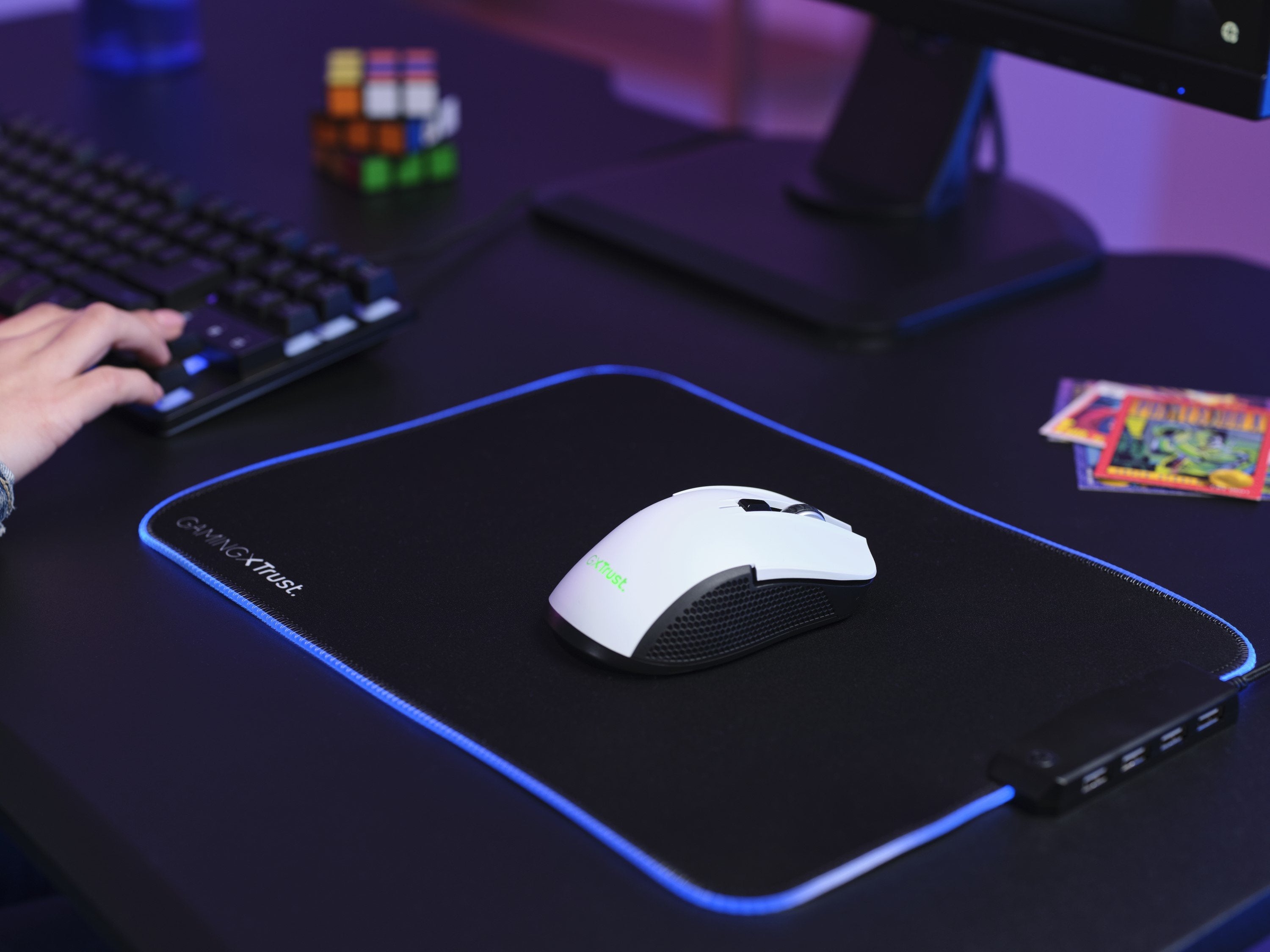 Ratón Gaming Inalámbrico Trust Gaming Gxt 923w Ybar Batería Recargable Hasta 7200 Dpi Blanco