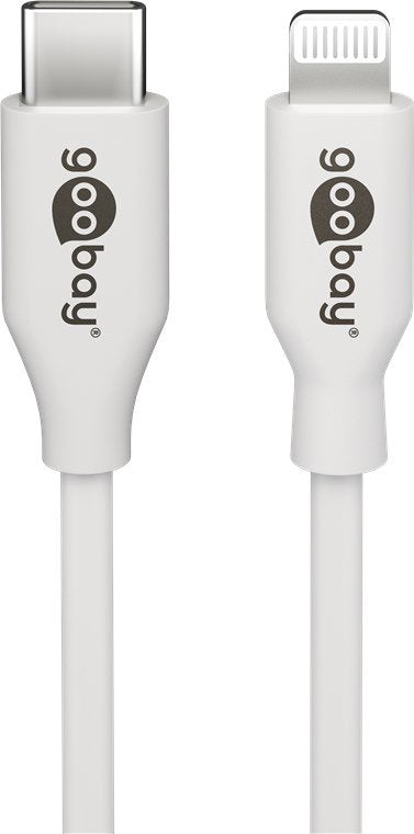 Goobay Juego De Carga Apple Lightning / Usb-C Pd 30 Vatios, Cargador Blanco, Cable De 1 Metro, Pd 64575