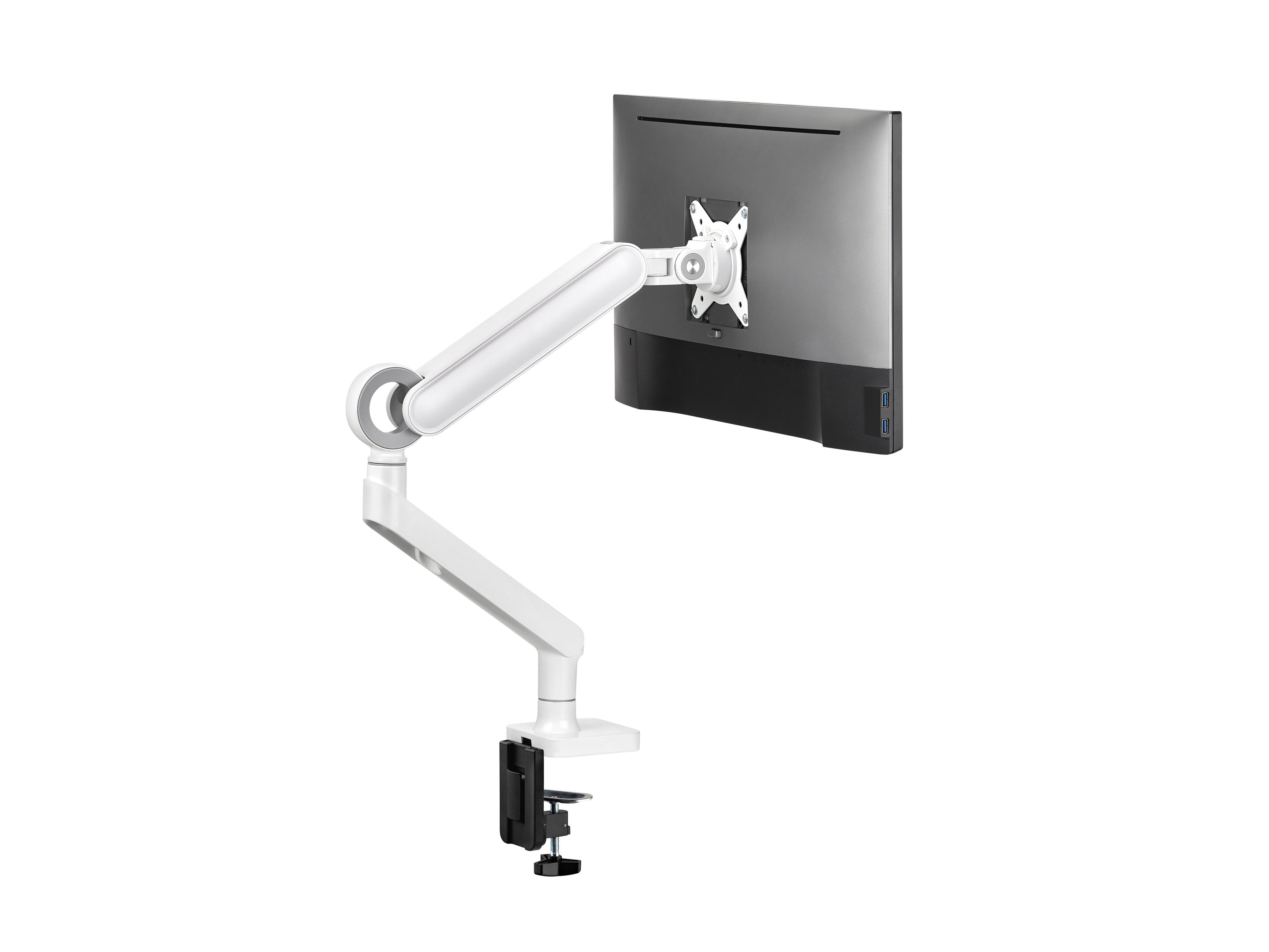 Soporte De Mesa Equip 650185 Para 1 Monitor De 17-35 Blanco De Aluminio Max. 10.5kg Por Pantalla Max.Vesa 100x100 Resorte De Gas