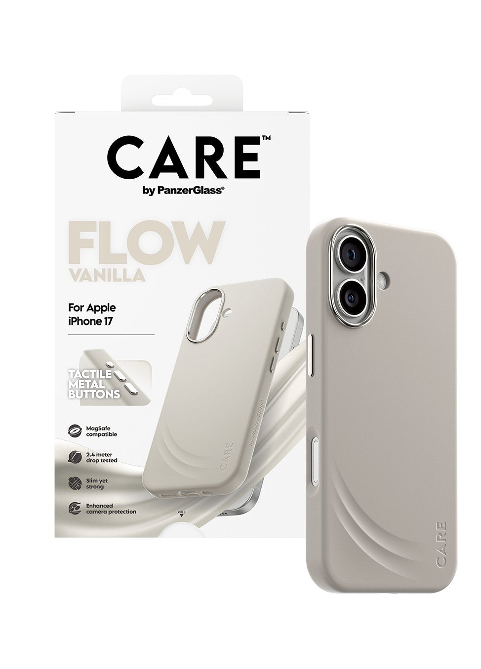Care By Panzerglass Feature Flow Case Vanilla W. Magsafe Iphone 17
