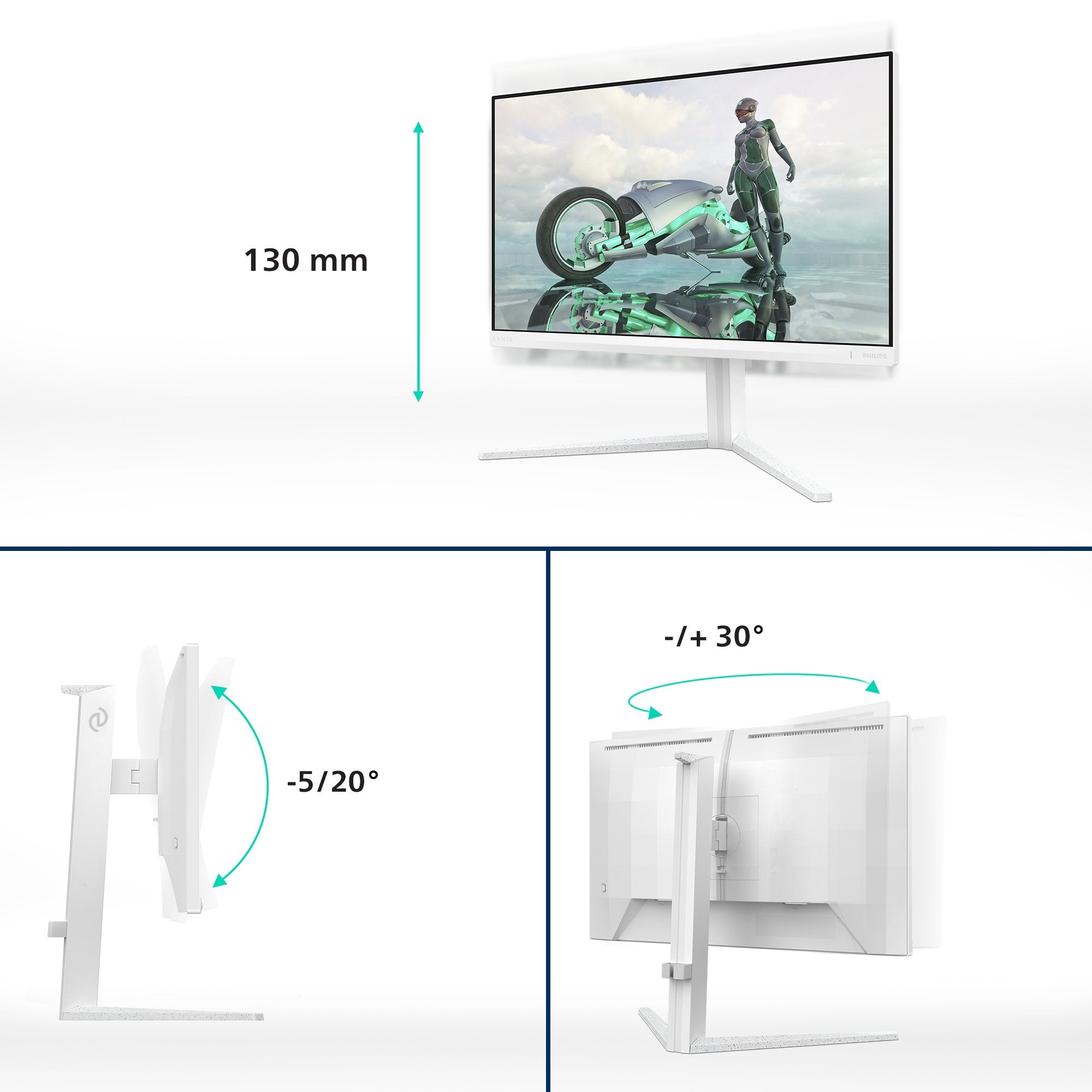 EAN 8721038001693 - Philips Evnia 27M2N3201A/00 pantalla para PC 68,6 cm (27") 1920 x 1080 Pixeles Full HD LCD Blanco imagen 3