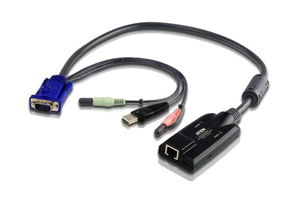 Aten Cpu Adapter/Consoles/Divers Usb - Vga To Cat5e/6 Kvm Ad Cable Adaptador Kvm Usb - Vga A Cat. 5e/6 (Módulo Cpu), Con Transmisión Del Sonido Y Soportes Virtuales