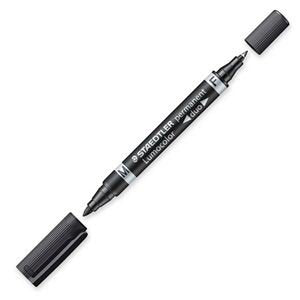 Staedtler Marcador De Dos Puntas Lumocolor Perm Negro 10 Piezas