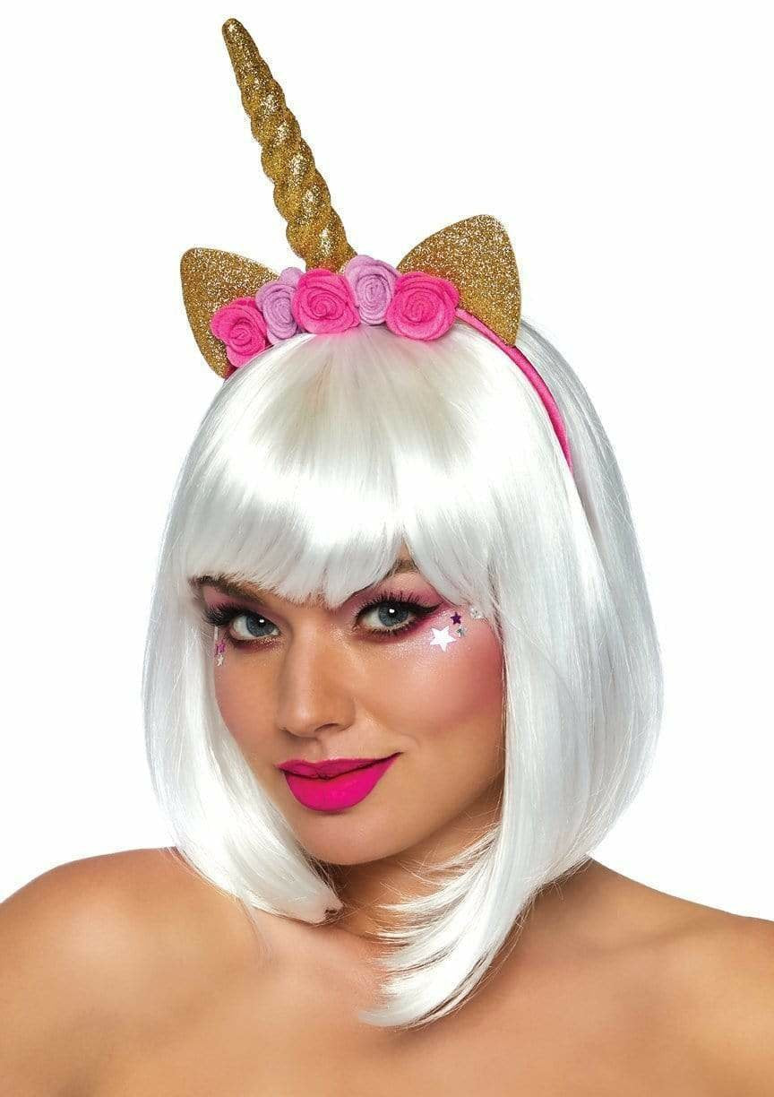 Leg Avenue - Diadema De Unicornio Con Flores Dorado