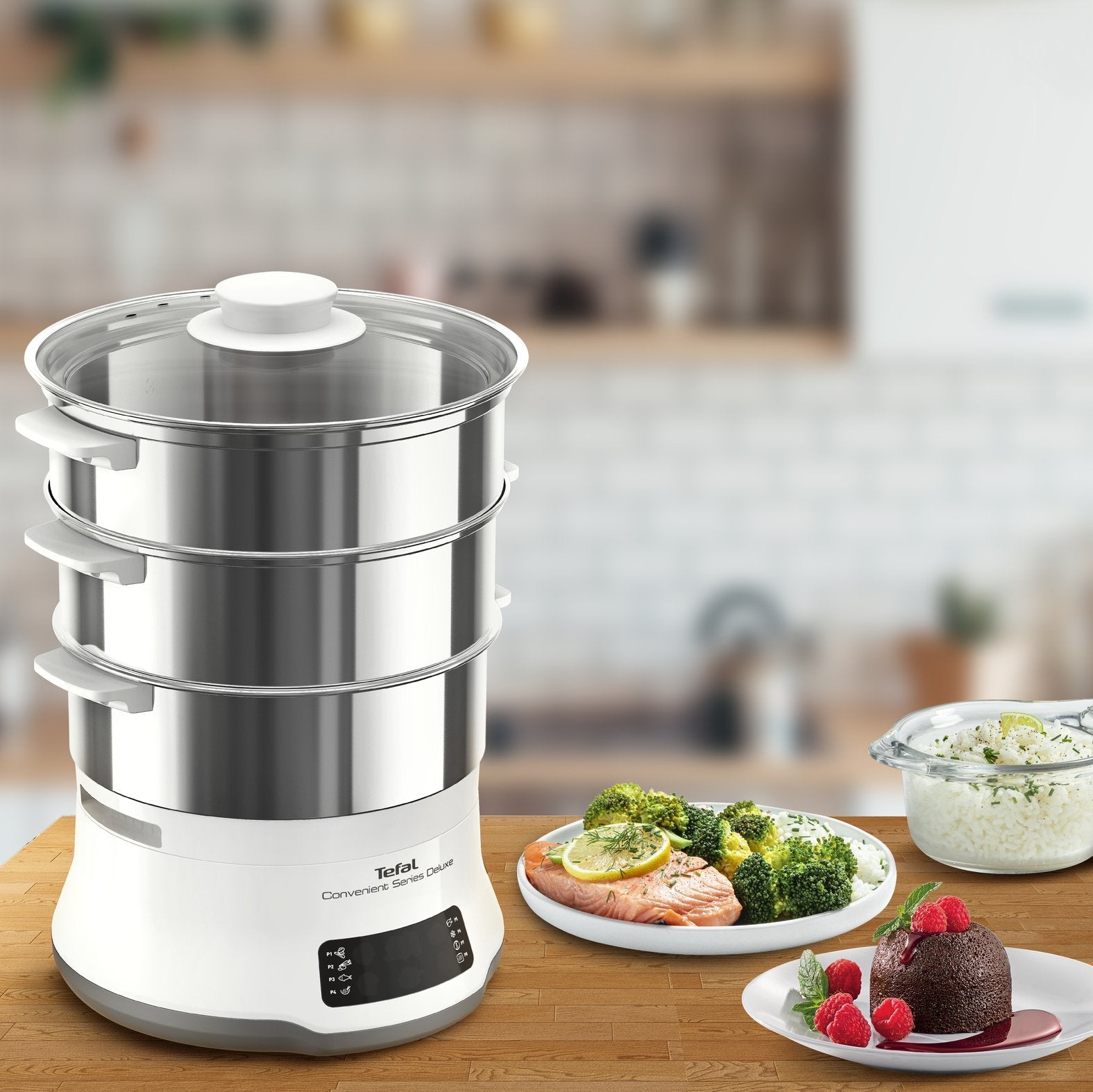 Olla Vaporera Tefal Vc502d10, Acero Inoxidable Blanco