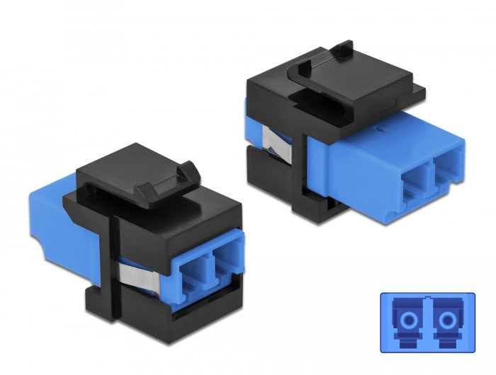 Keystone Modul Lc Duplex Buchse Zu Lc Duplex Buchse Blau Schwarz