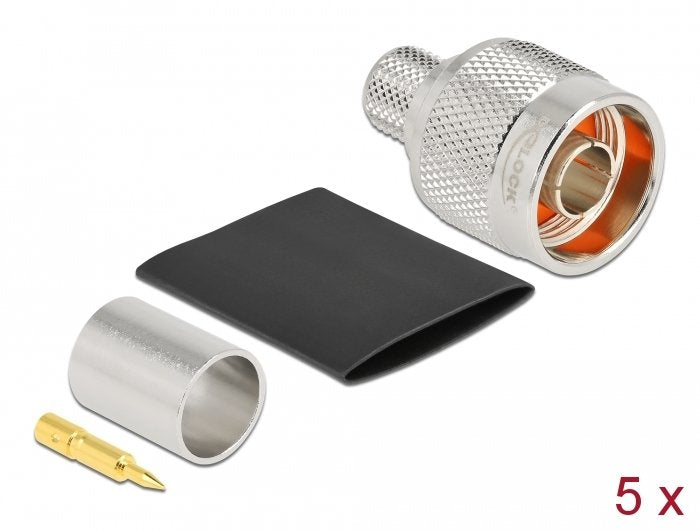 Delock N Macho Para Engarzar Lmr 400 Con Tubo Termorretráctil A Juego