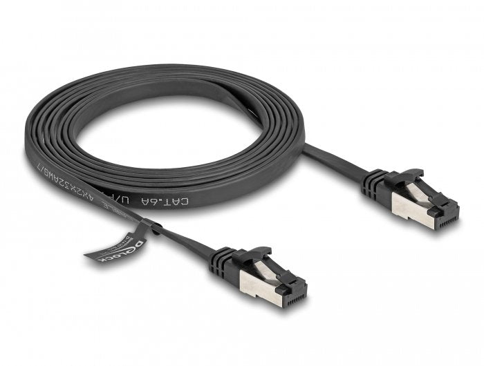 Delock Rj45 Flachband Cable De Red Macho A Macho Cat.8.1 Flexibel 2 M Negro